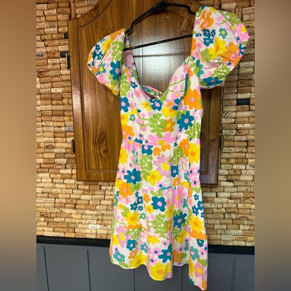 NWT Show Me Your Mumu Cathy Mimi floral linen blend colorful mini dress sz XS - Picture 3 of 8